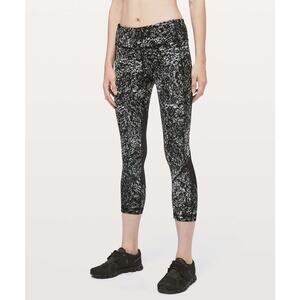 Lululemon Pace Rival Crop *22" Achromatize Ice Grey Black - Size: 2